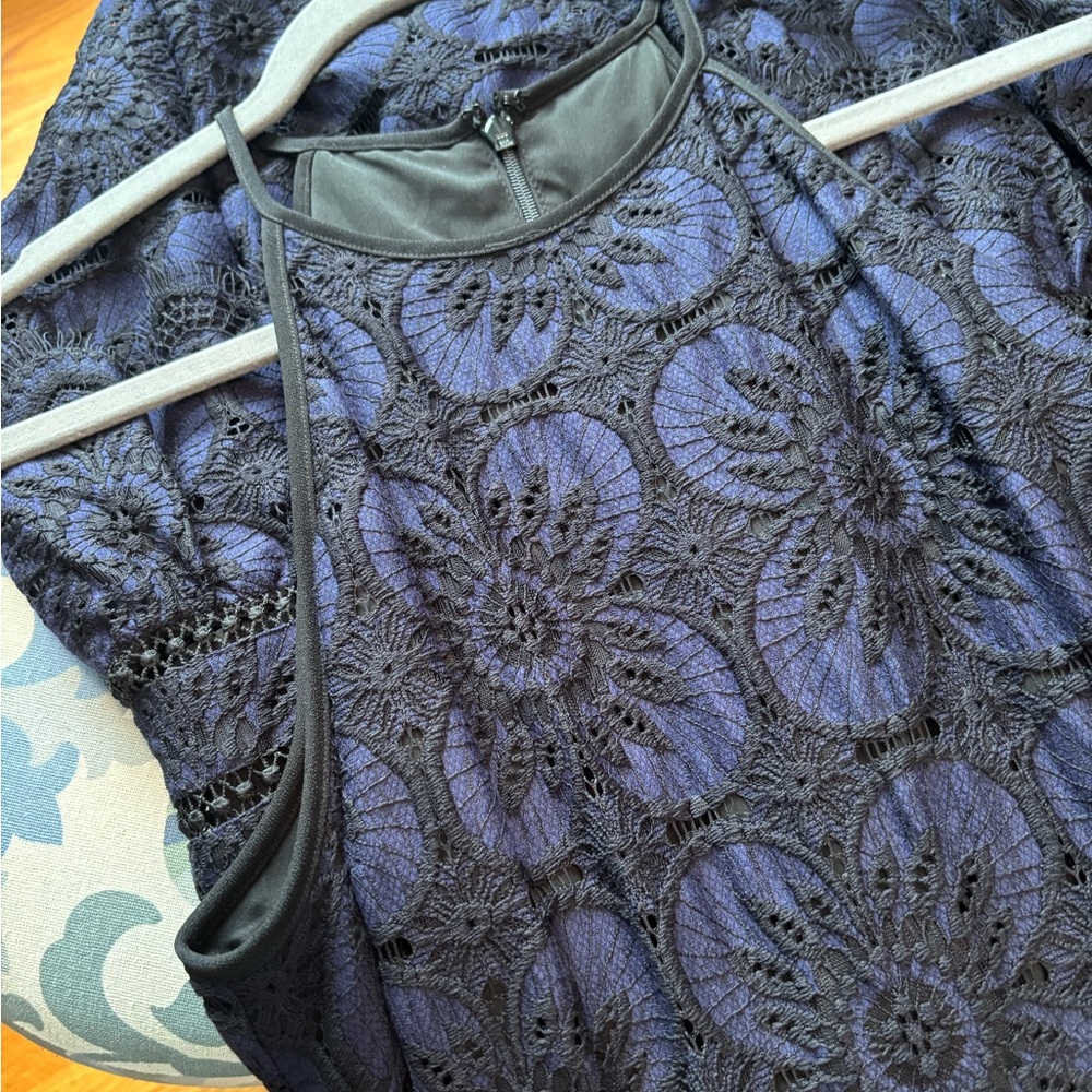 Banana Republic Black & Blue Halter Maxi Dress